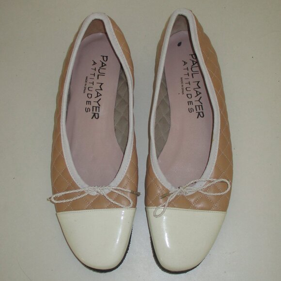 Paul Mayer Attitudes Womens Tan Quilted Ballet Flat NWOB - Size 8.5M - Picture 4 of 8